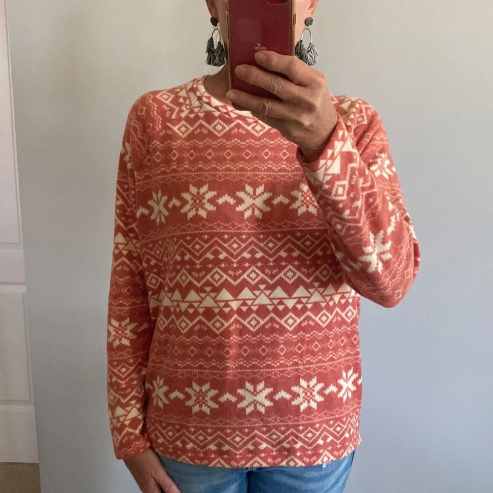 Brushed Hacci Fair Isle Long Sleeve Top - Picture 5 of 9